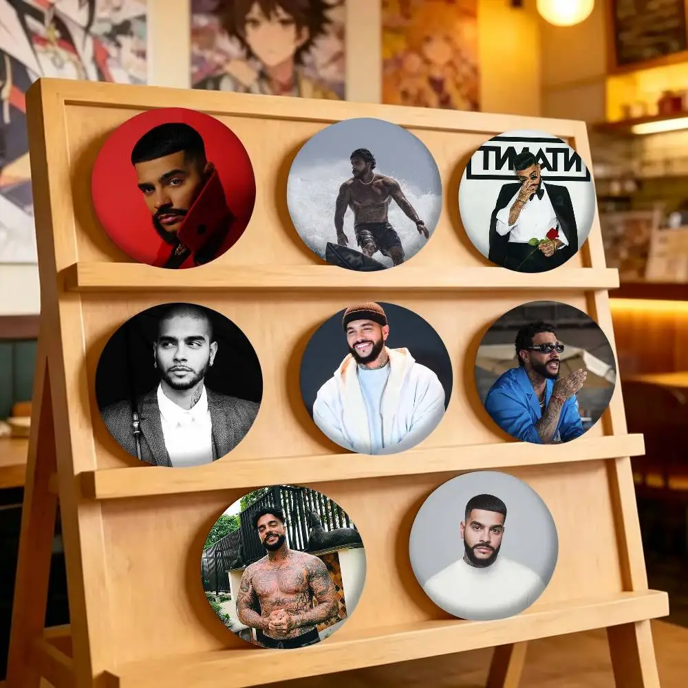 Pop Rapper T-Timati 25mm 32mm 44mm 58mm 75mm Brooches Badges Pins for Accessories Gift