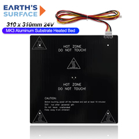 3D Printer Parts MK3 Aluminum Substrate Heated Bed 310*310*3.0MM 24V 220W Heatbed With Cable for 3D Printer Ender3 CR10 CR-10S
