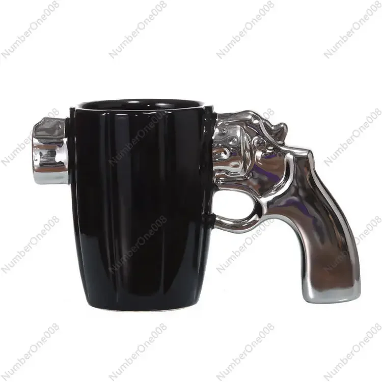 Creative Ceramic Revolver Funny Shape Shooting Cup Personalized Mug Coffee Cup for Boyfriend Chicken Gift