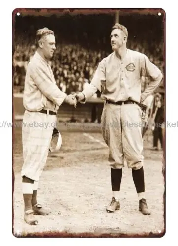 1916 baseball John McGraw Christy Mathewson metal tin sign find home decor tin sign