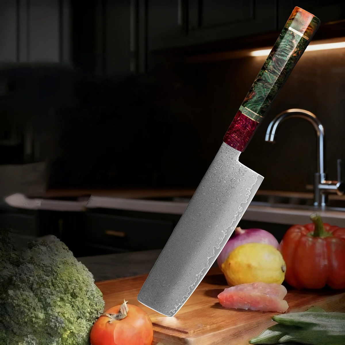 7 Inch Petty Knife Random Handle 67-layers Damascus Steel VG10 Blade Chef Cleaver Meat Slicing Vegetables Nakiri Kitchen Knives