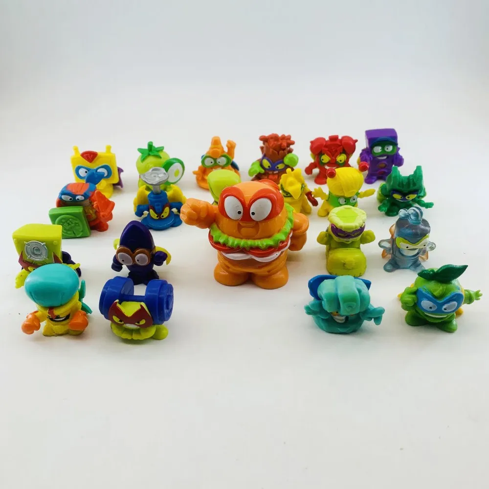 1Pcs Hamburger Burger King + 5Pcs Superzings Figure Collection Model Toys for Kids Playing Gift Superthings Group Figuras