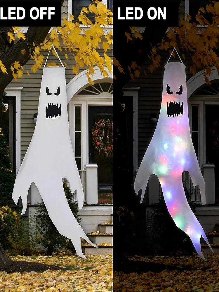 Hängender Geist Halloween LED Leuchtender Geist Kindergeschenk Gruselige Party Requisiten Zuhause Outdoor Hof Bar Hängende Dekorationen