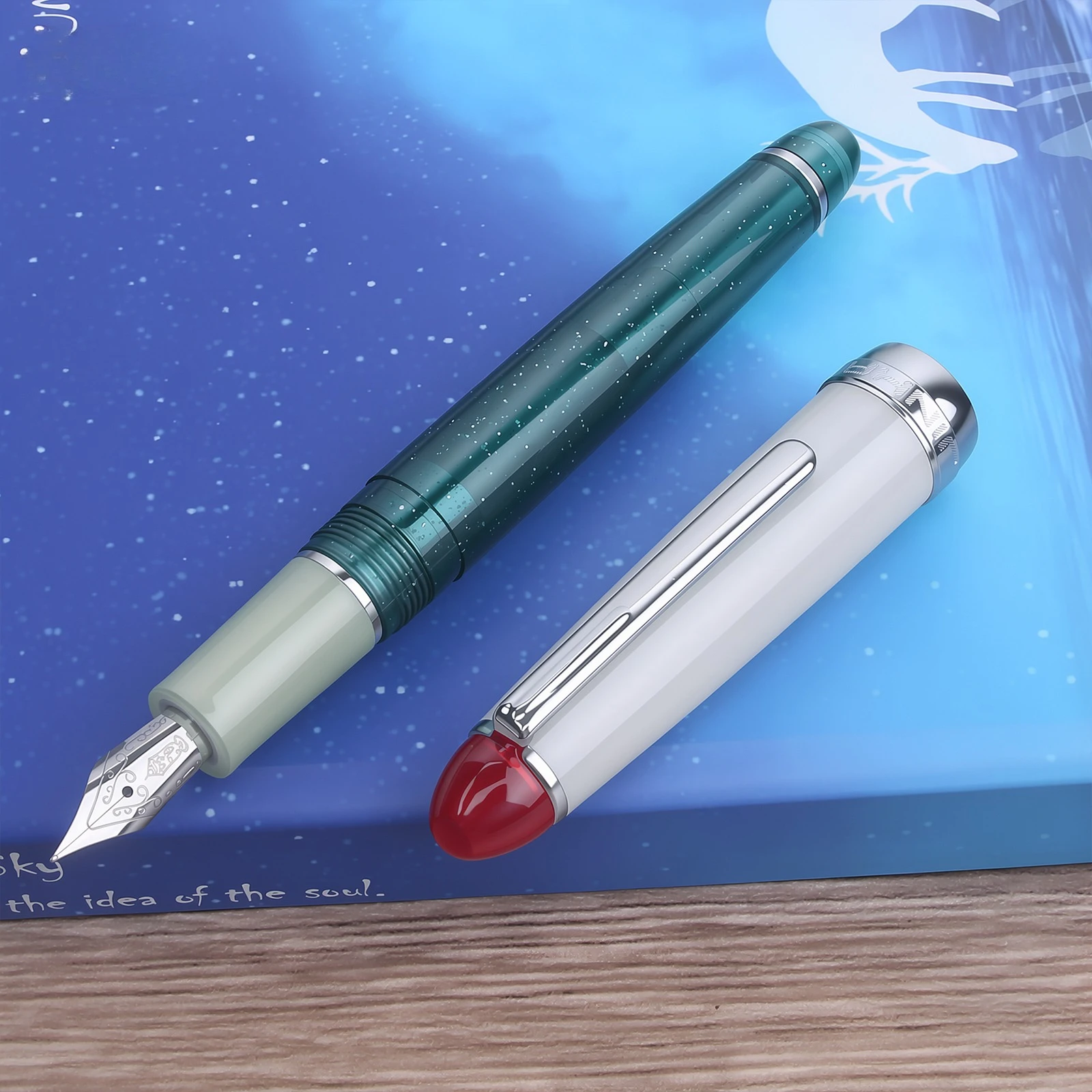 

New JINHAO 82 Plus Acrylic Pink Gold Fountain Pen Iridium EF/F/M/Bent Nib Melon Soda Color Office School Stationery Supplies