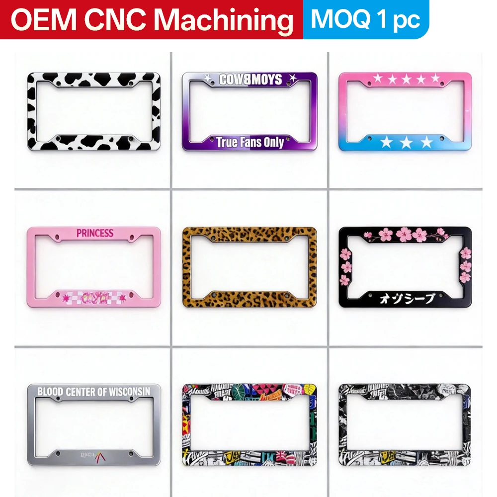 Custom UV-Printed Hanging License Plate Frame Plastic Color-Printed Sporty Style 4 Holes Suitable for Cars and Trucks