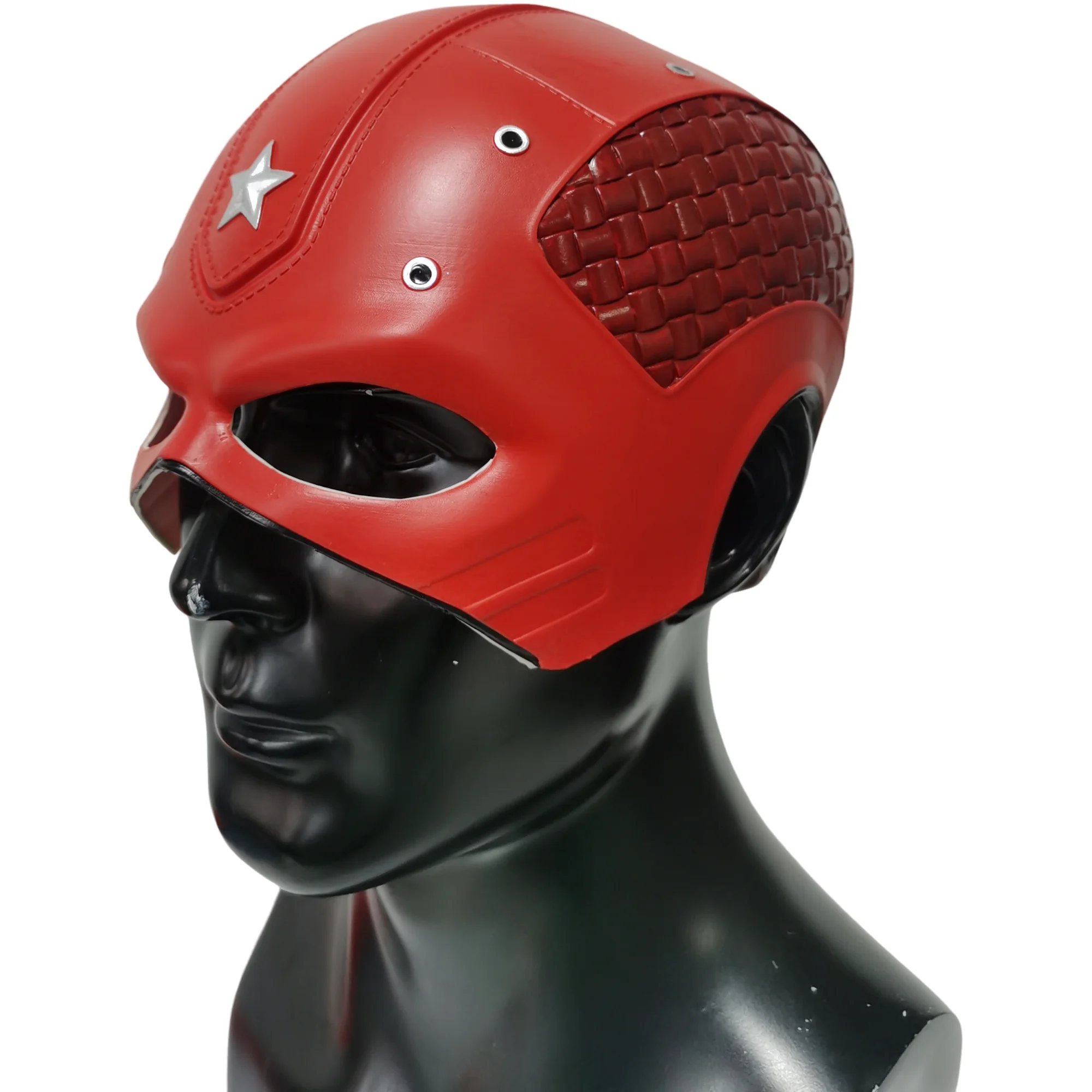 Casco de guardián rojo, máscara de látex de superhéroe, accesorios para disfraz de Cosplay, accesorios de mascarada, talla única