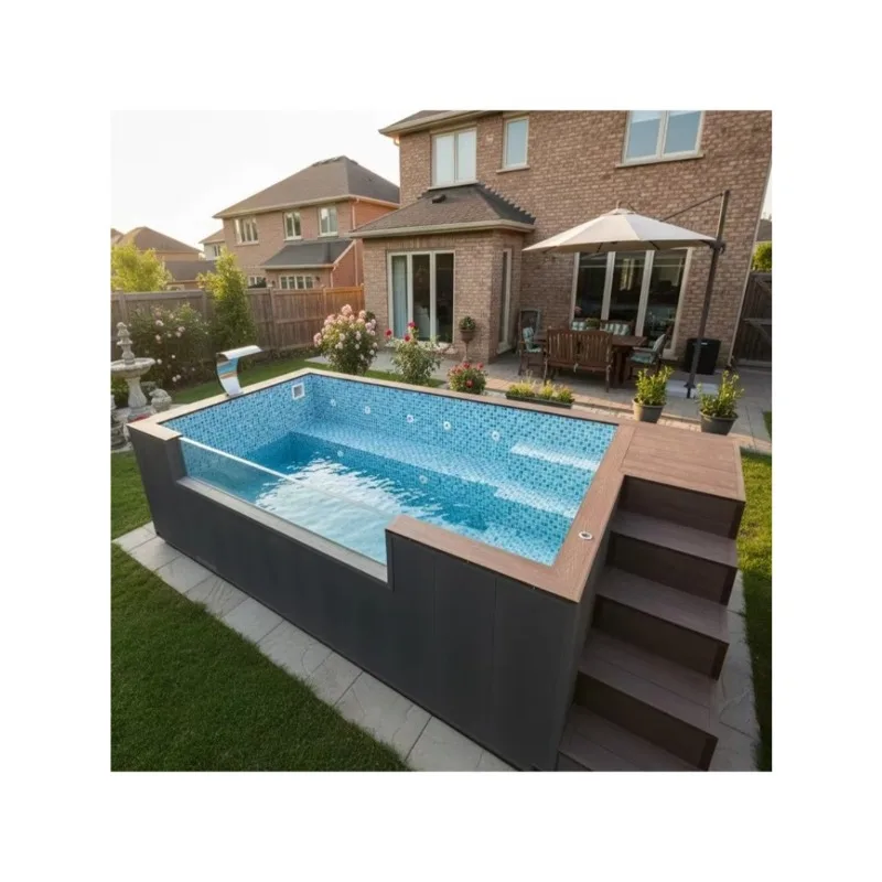 Family Size Container Pool 20ft Compact Above Ground Pool Easy Maintenance for Residential Backyard and Outdoor Leisure