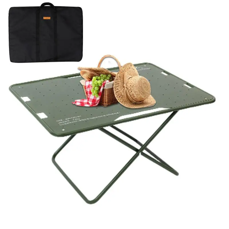 

Portable Camping Side Table Lightweight Sturdy Folding Table For Camping Versatile Compact Grill Table Strong Load Bearing