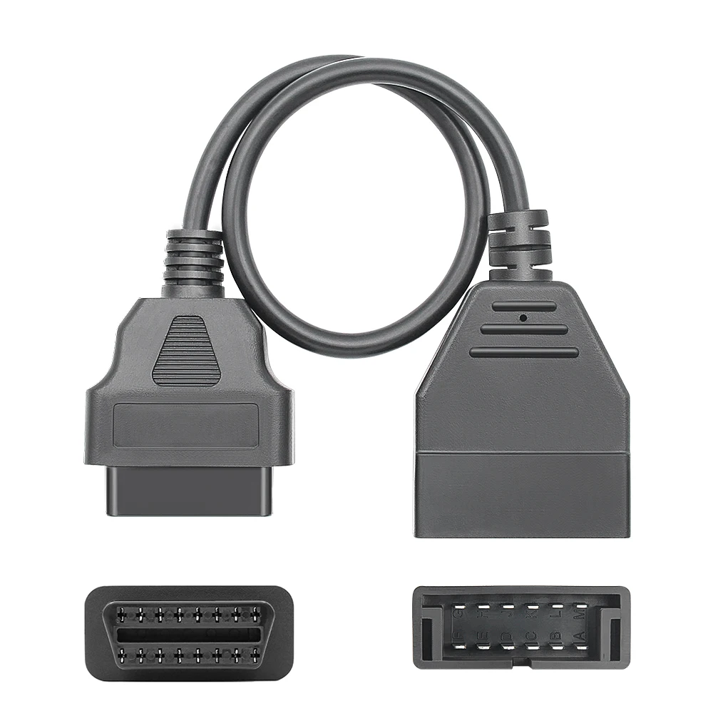 Universal OBD1 to OBD2 Adapter Cable 12 Pin to 16 Pin for GM Vehicles Old Car Diagnostic Scanner Connector  Auto Scanner Adapter