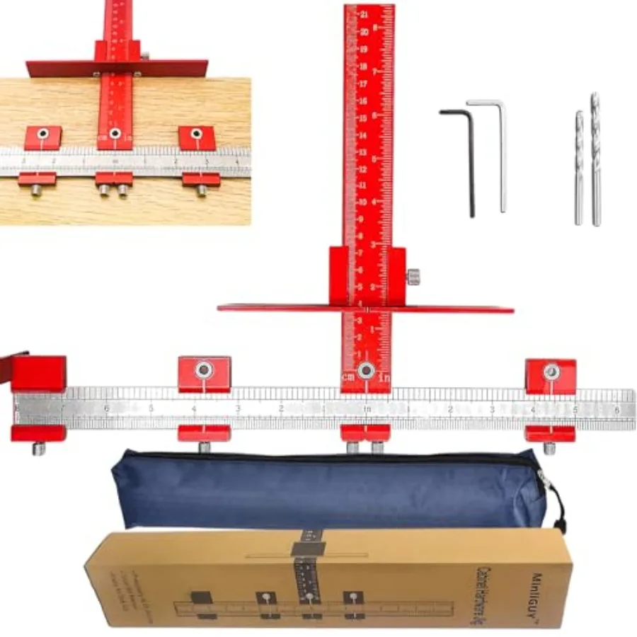 

Cabinet Handle Jig Hole Drilling Template for Pulls/Knobs/Handles Installation on Cabinet Door and Drawer All Metal Tool for Dr