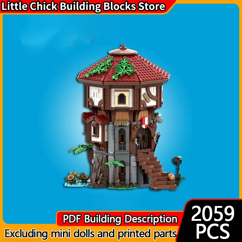 City Street View Modello MOC Mattoni da costruzione Torre della prigione Architettura Tecnologia modulare Regali di festa per bambini Assemblare il vestito giocattolo