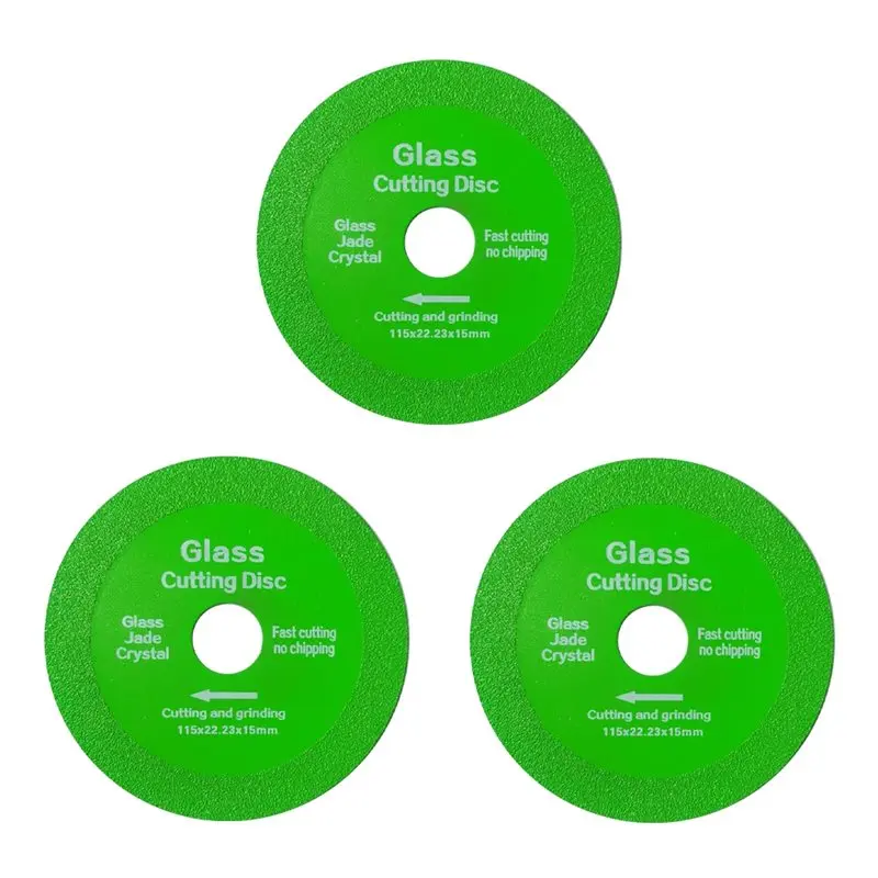 

【HAPPY】Glass Cutting Disc 3 Pcs Thin Tile Marble Saw Blade Jade Wine Bottle Grinding Cutting Grind Disc Tool