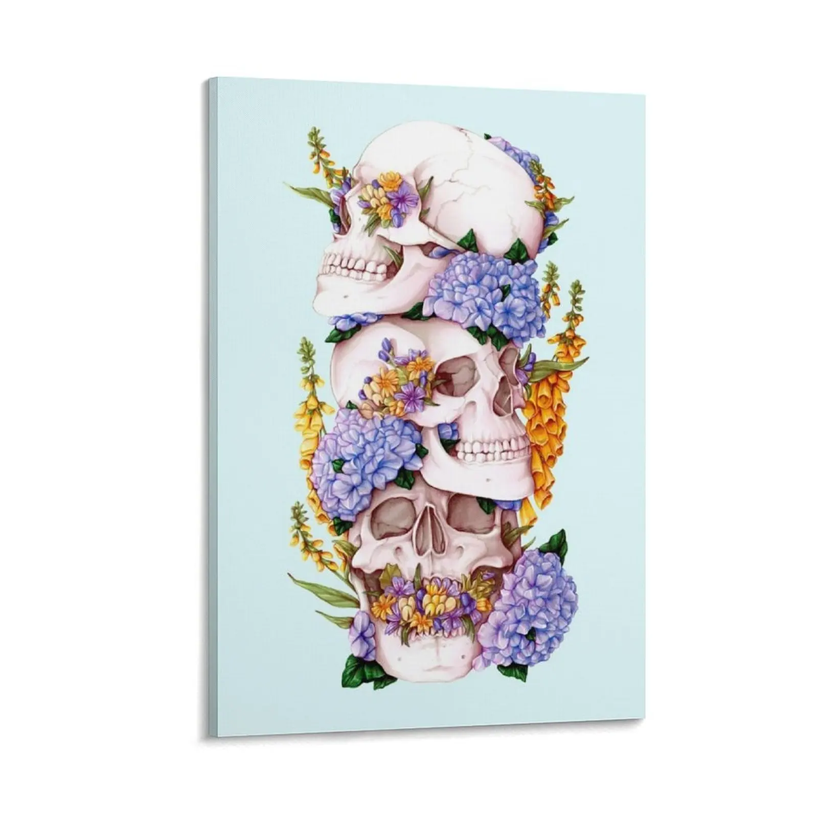 

Картина на холсте с изображением черепов «нет зла»