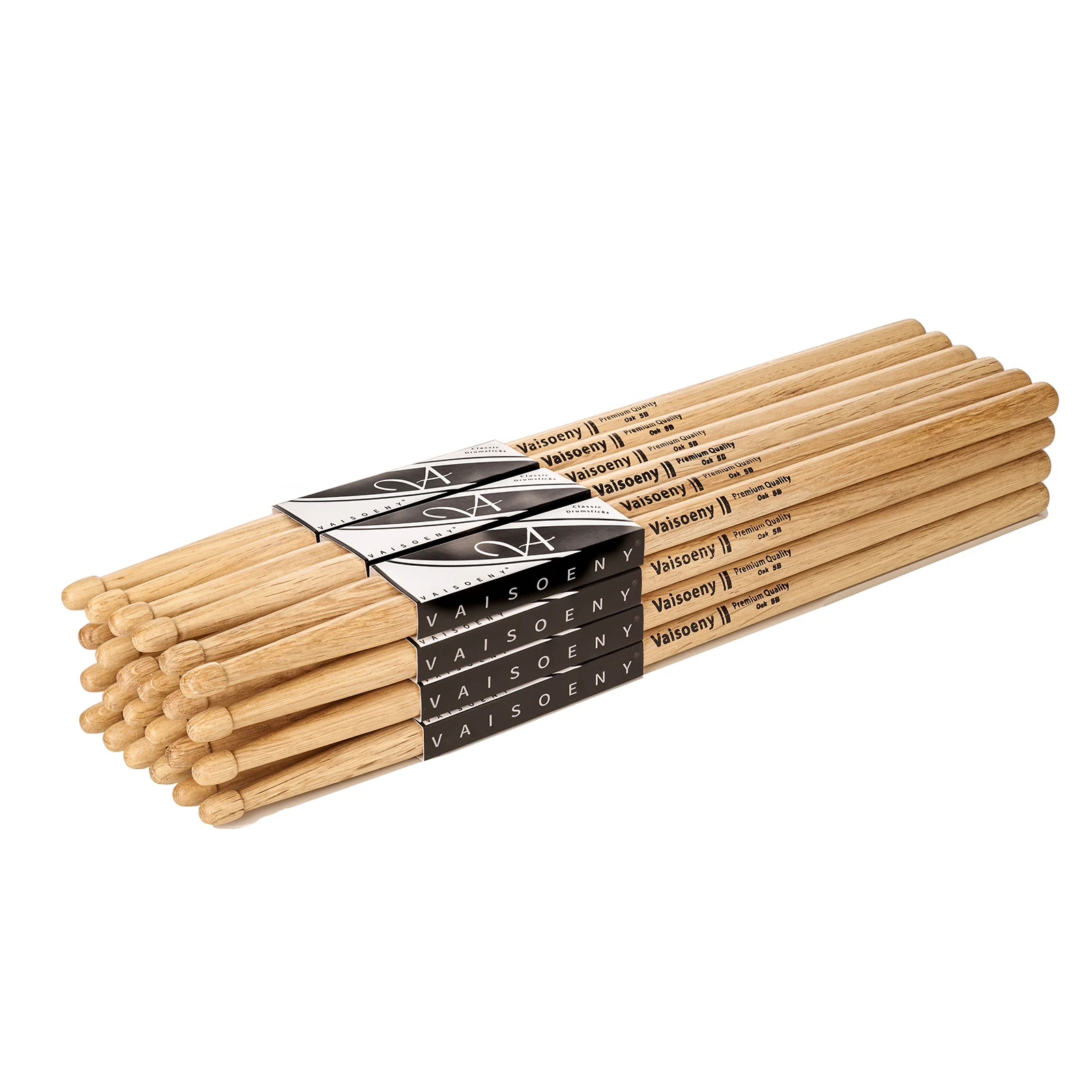 

12 Pairs 5B Oak Wood Drumsticks, Thick Durable Shaft, Ideal for Rock/Metal/Pop High-Intensity Music (XM-5B-12P)