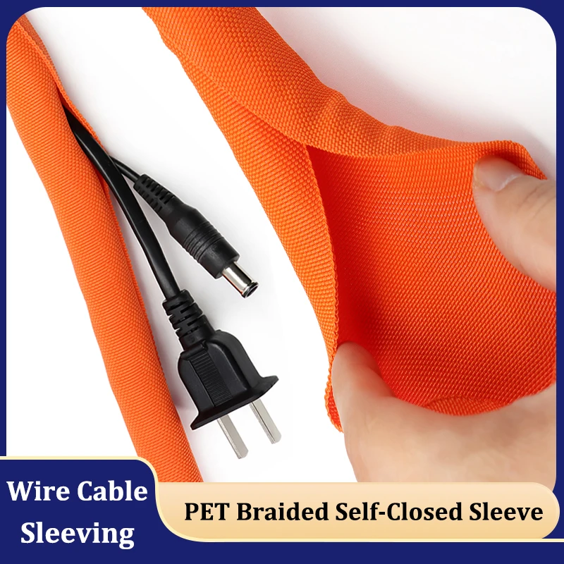 

1–10 м ПЭТ плетеный самозакрытый рукав оранжевый 3/5/10/13/16/19/25/30/38/50/60 мм автомобильный кабельный органайзер изолированная пленка протектор