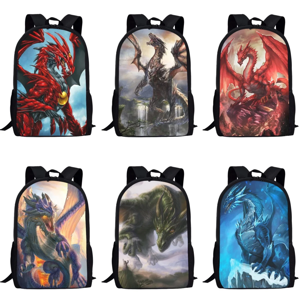 Sac à dos d\'école Blue Dragon 3D pour enfants, adolescent, garçons, filles, sac à dos grande capacité, enfants, étudiant, tendance, sacs à livres,