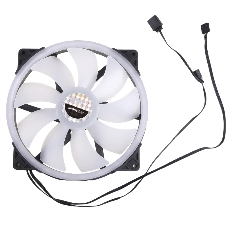 

Computer for Case Fan 200mm LED Silent Fan for Computer Cases CPU Cooler Radiator Quiet,Colorful Chassis Fan 5V 4P