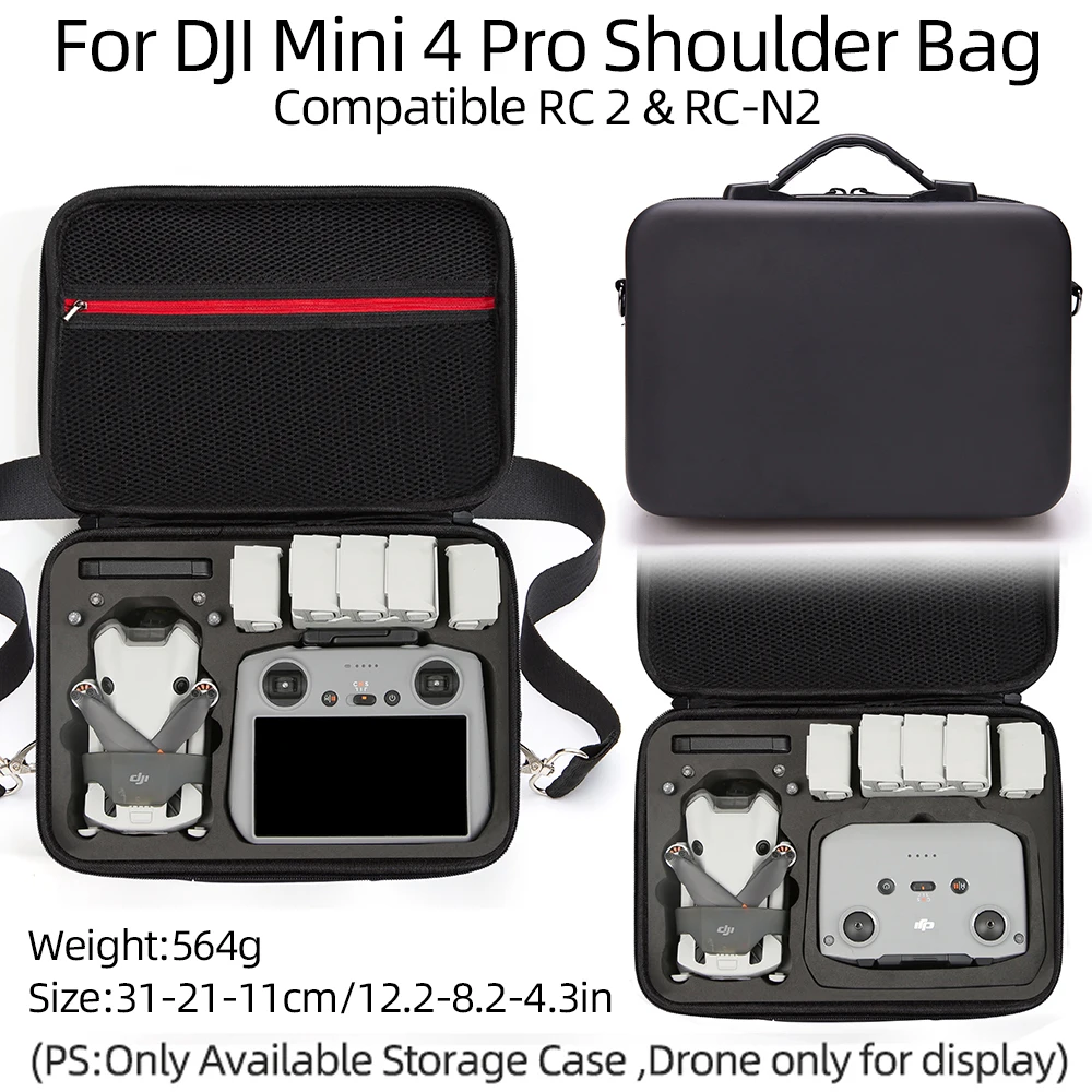 Per DJI Mini4 Pro Storage Bag DJI Rc Remote Controller scatola di trasporto portatile custodia nera borsa Smart Controller accessori borsa