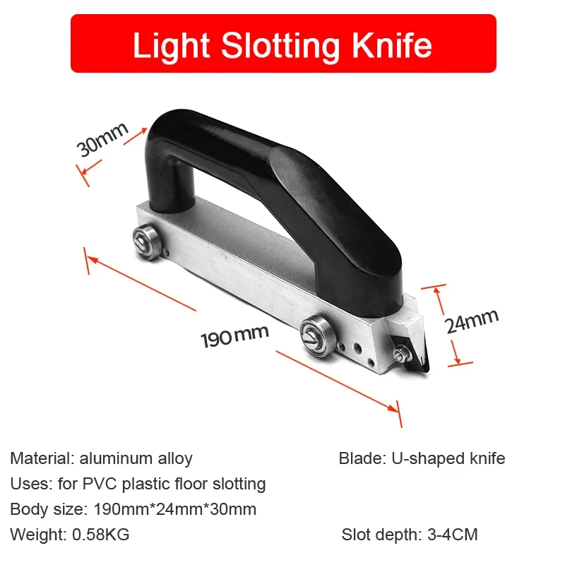 U-Type Blade Wheeled Vinyl Groover Floor Grooving Slotting Pull Hand Tool PVC Vinyl Floor Wheeled Groover Slotter