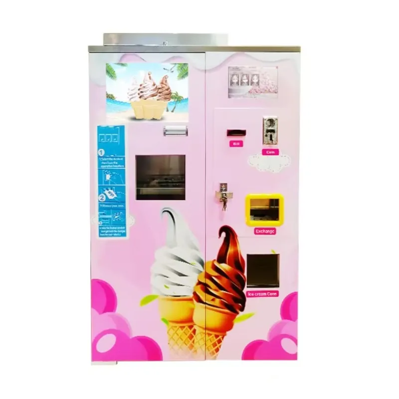 Customized Gelato Ice Cream Vending Machines Self-Service Fresh Soft Serve Ice Cream Vending Machine Business Ideas To Sell