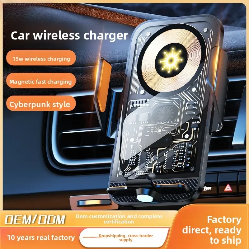 Sensor Qi Car Mount, 15W Wireless Charger Auto Clamp, Smart Induction Vent Holder for iPhone Samsung All Phones