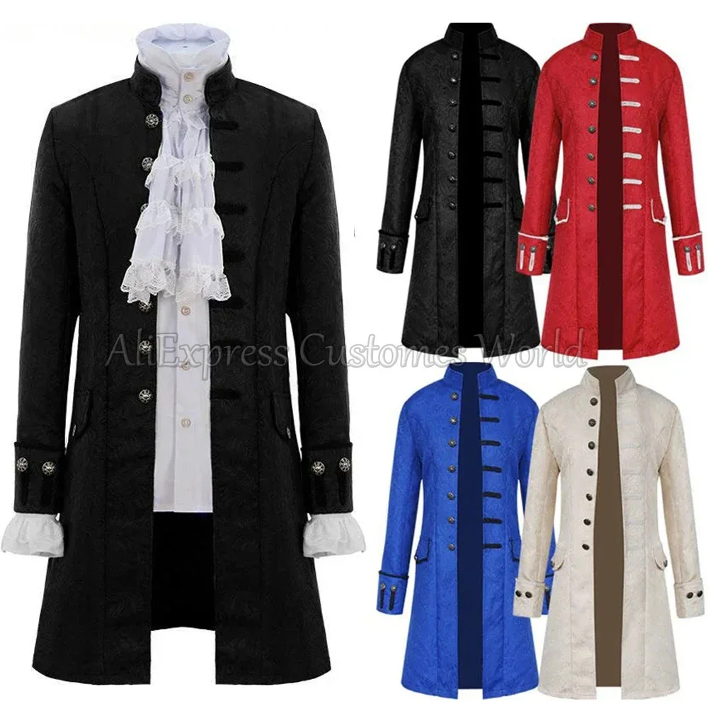 Renaissance Steampunk Jackets Medieva Coat - Retro, Steampunk Gothic Edwardian Shirt Cosplay Costume for Men, Women at Halloween