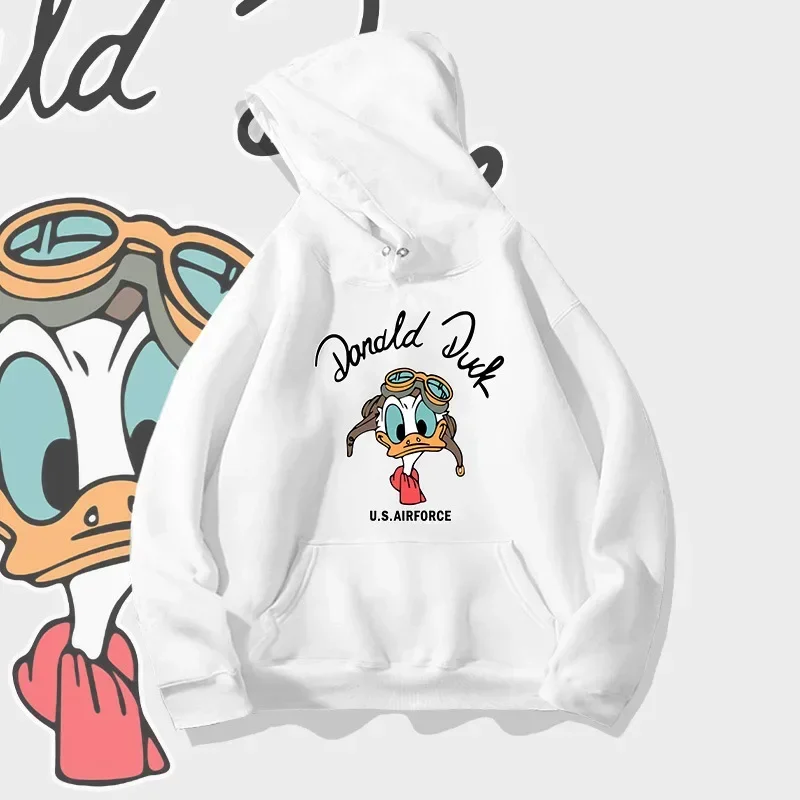 Felpe maschili modello adorabile di moda Donald Duck Loose Disney Cartoon Clothes felpe con cappuccio da uomo accogliente autunno inverno popolare