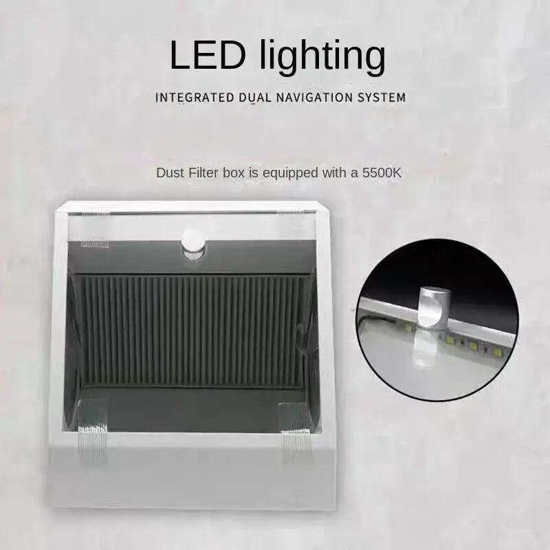 Dental Lab Sandblasting Dust-proof Case with Shadowless LED Light Professional Dust Collector