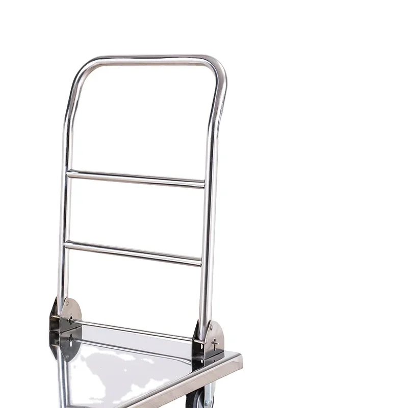 Factory Custom Stainless Steel Platform Foldable Hand Trolley For Transport Hand Carts Trolleys Heavy Duty Industrial Trolleys