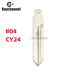 Keychannel 10 Pcs/Lot #04 KD Metal Blank Flip Replacement Blade LISHI CY24 Car Key Blade For Jeep Dodge Chrysler Key Uncut Blank