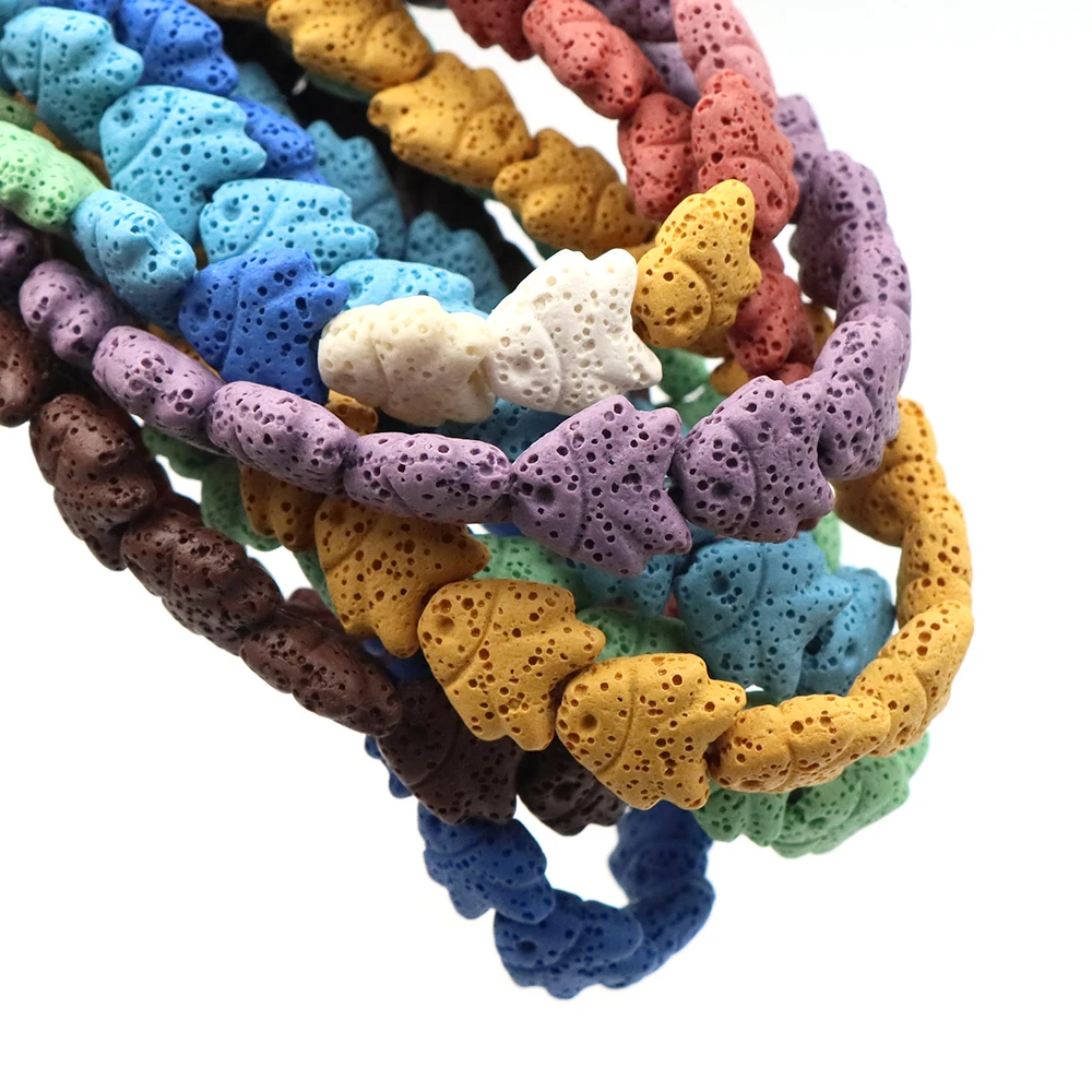 Small Fish Shaped Color Natural Volcanic Rock Lava Spacer Beads Making DIY Jewelry Charms Earrings Necklace Bracelet Accessories