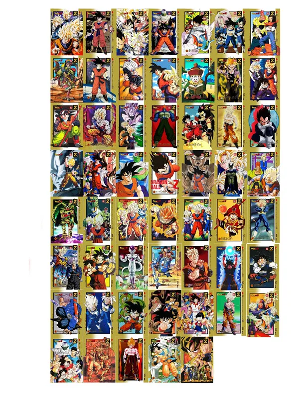217 pièces/ensemble Anime Dragon Ball Z personnage Collection Super Saiyan Goku Gohan Majin Buu carte jouet jeu classique cadeau carte de Collection