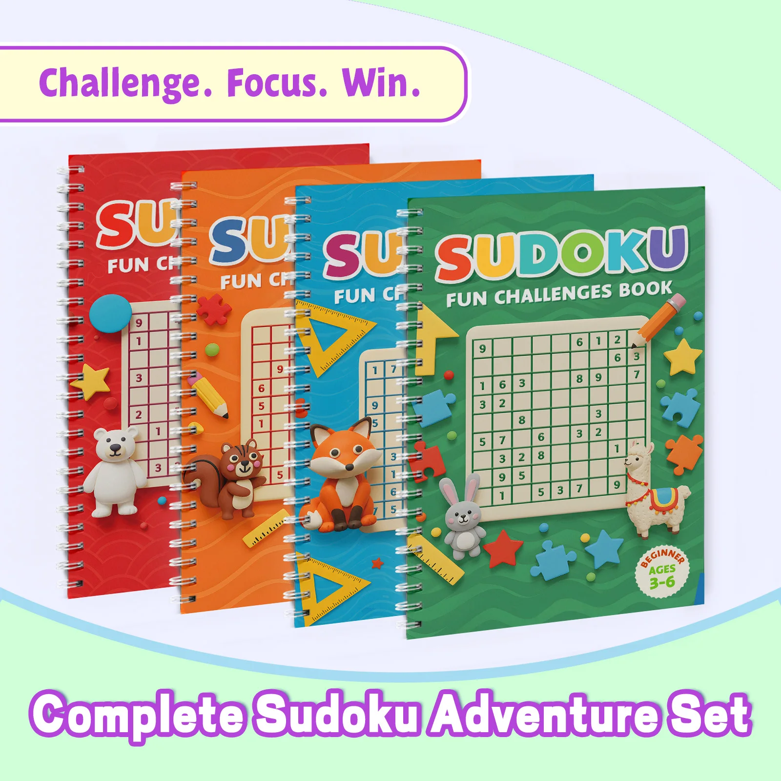 Kids Early Education Sudoku Puzzle Book, Brain Teaser Logic Game Workbook, Number Reasoning Training Book for Toddlers