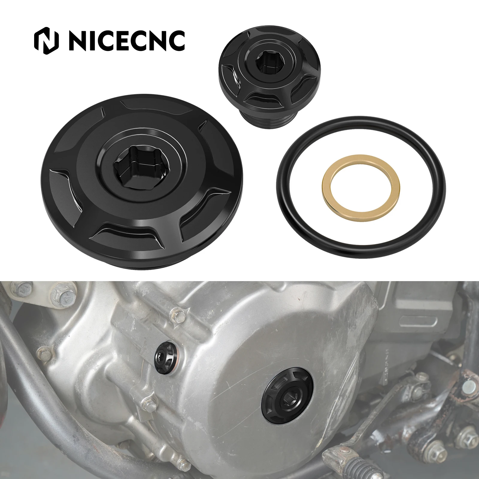 

For 1996-2025 Suzuki DR 650 DR650 S SE DR650S DR650SE Engine Crankshaft Timing Cover Plug Caps