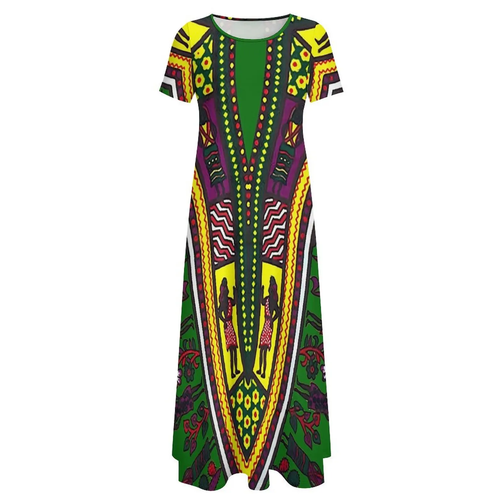 Sukienka inspirowana Dashiki zielony afrykański nadruk estetyczne długie sukienki plażowe Boho kobiece nowoczesne sukienki Maxi duże rozmiary 6XL 7XL