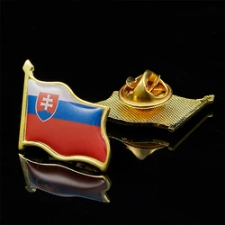 Slovakia National Country Flag Waving Pin Brooch Collectible Clothes Lapel Pin Badge Flag Decoration Gfits