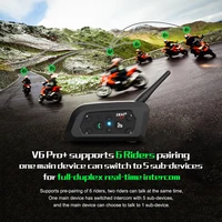 EJEAS V6 PRO +/PLUS casque de moto Bluetooth talkie-walkie 6 cavalier Distance 800 mètres étanche IP67 4