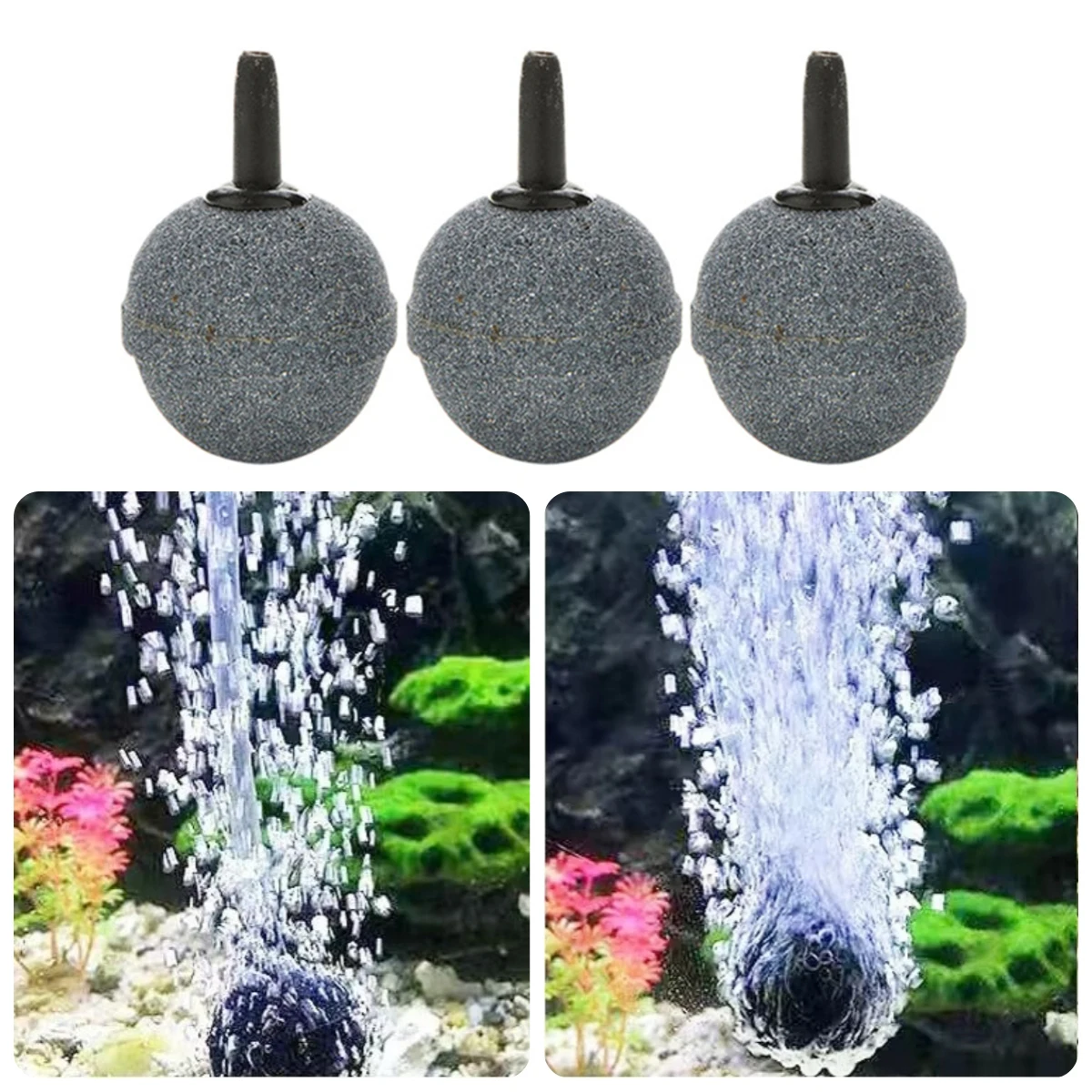 Diameter 20/25/30mm Ball Type Aquarium Air Pump Bubble Stone Fish Tank Pump Hydroponic Oxygen Plate Air Stones Blue/Grey 10Pcs