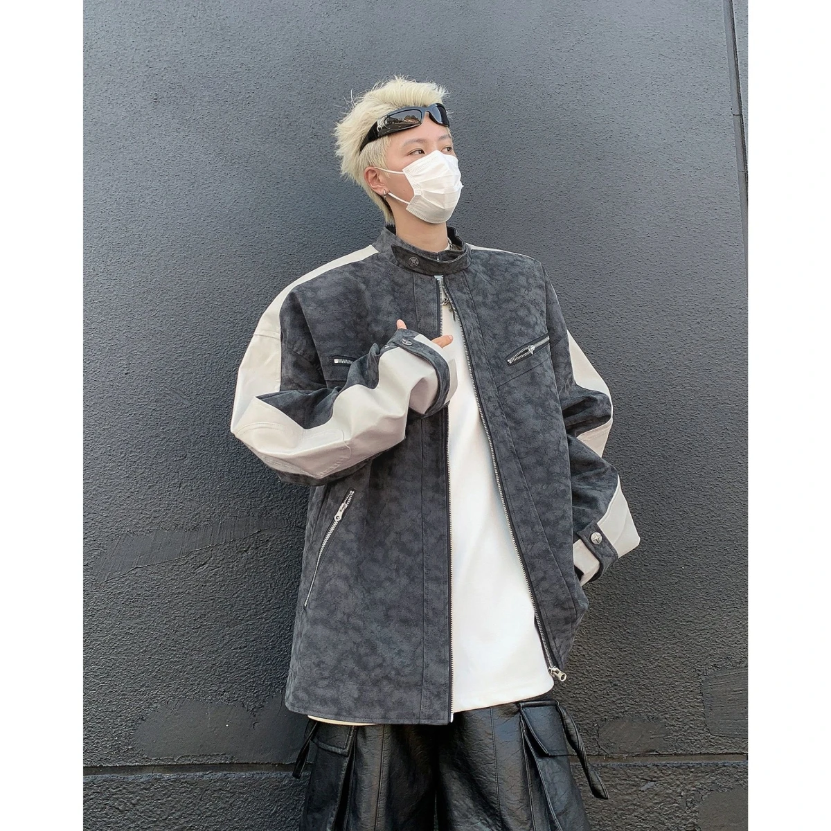 جديد ريترو أمريكان فايون دراجة نارية البيسبول Jaet الوقوف طوق ركاب رحلة العصرية تنوعا معطف Jaet للرجال