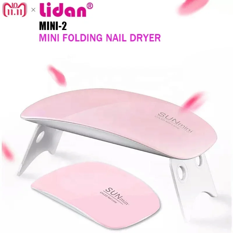 Lidan Nail Sunmini 6W LED-nageldroger Draagbare USB-kabel UV-uithardingslamp voor gelgebaseerde polijsten manicure / pedicure gelmachine 3 stuks