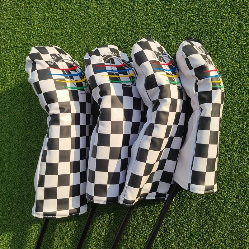 New Plaid Golf Club #1 #3 #5 Wood Headcover for Driver Fairway Woods cover PU Leather Head Covers Set Protector Golf Accessories