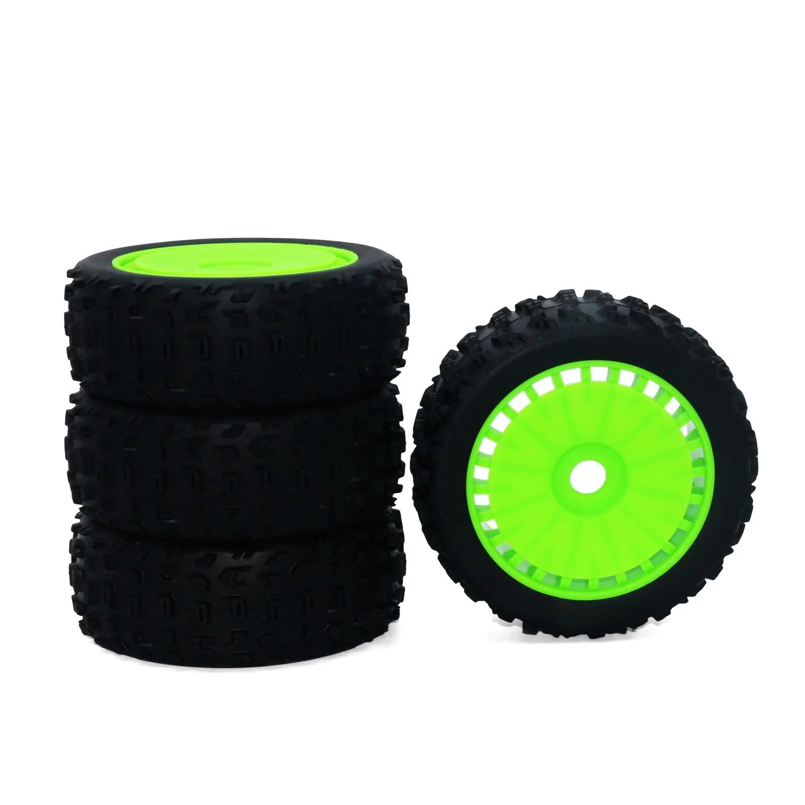 

4 Pieces of 116mm 1/8 Rc Off-Road Tires + 17mm Hexagonal Wheel Hub | Compatible with Arrma Typhon/Talion, Traxxas, Redcat, Losi, Etc. Note: No Self-Installation Required.