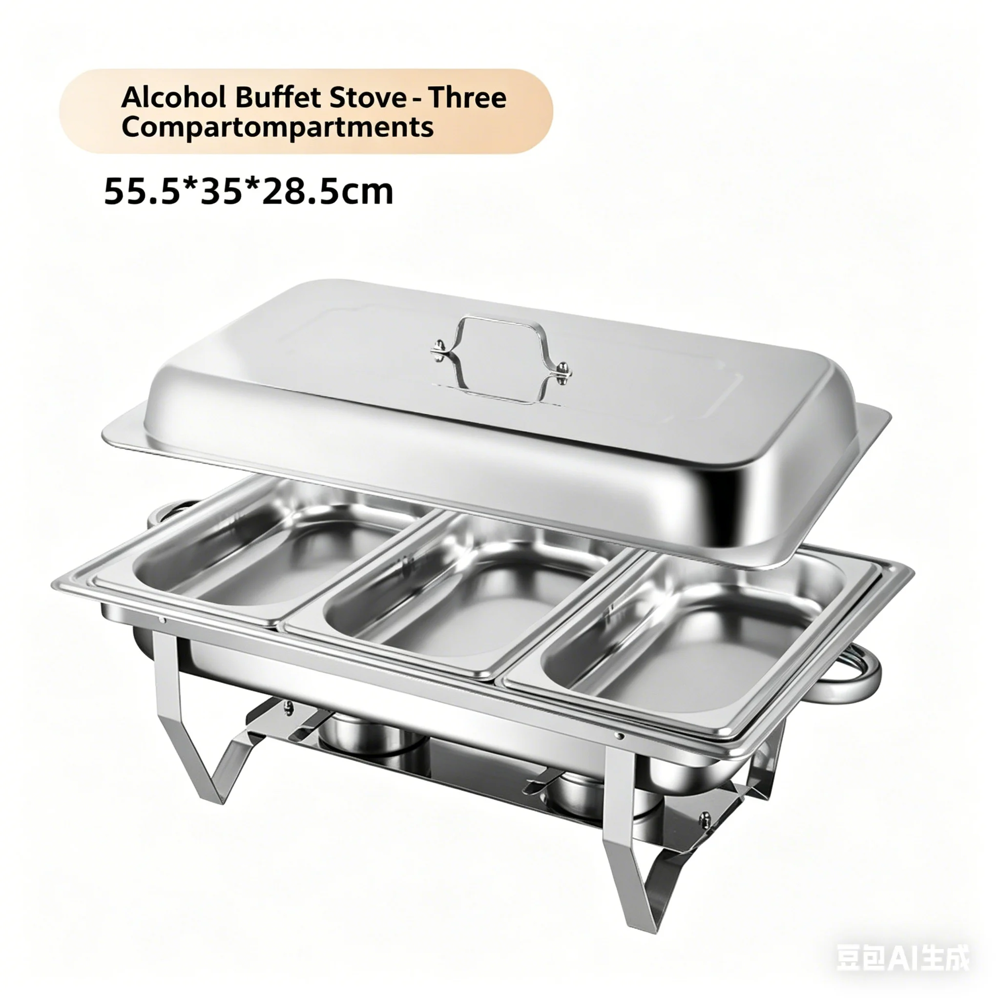 Stainless Steel Chafing Dish Buffet Set Rectangular Catering Chafer Warmer Buffet Dishes Warming for Restaurants, Buffets