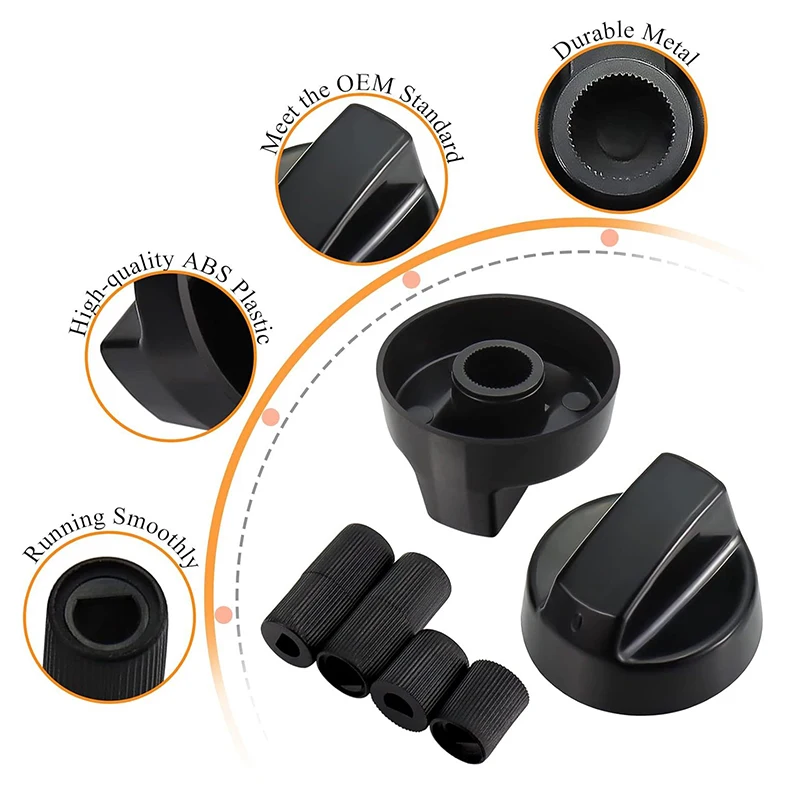 4Pcs new Replacement Switc Knob Plastic Knob Gas Stove Control Knob General Range Oven Knob Cooker Hob Knob For Benchtop Burner