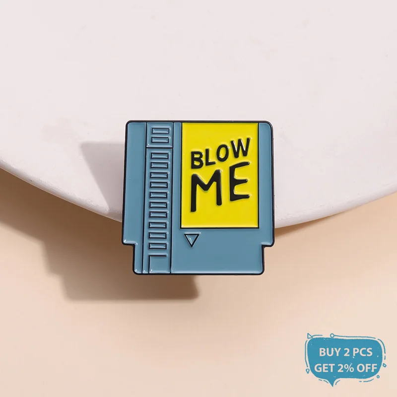 Blow Me Enamel Pin Retro Funny Video Game Brooch Lapel Backpack Badge Jewelry Gift For Friends