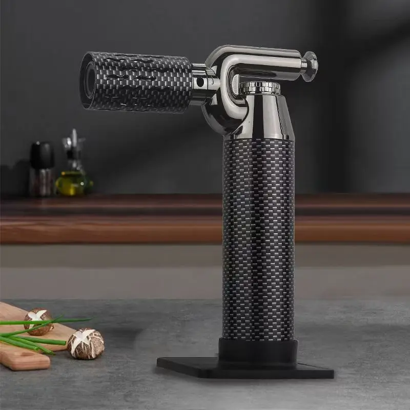 HONEST Chalumeau de soudage haute température à gaz butane avec 2 types de flammes pour barbecue extérieur, cuisine et accessoire pour cigares