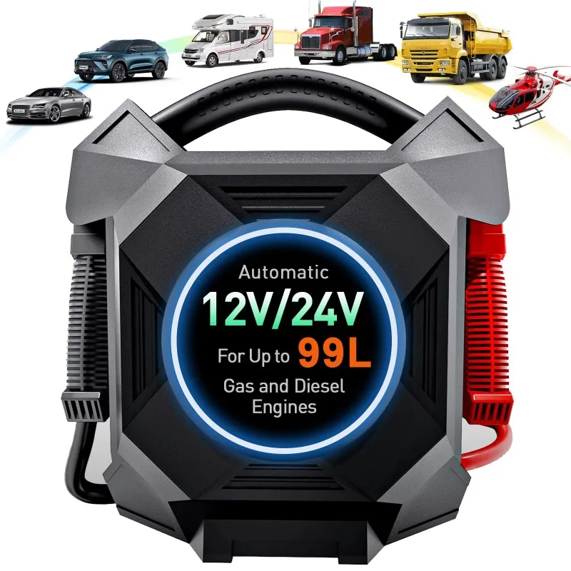 Portable Multifunctional Smart Car Jump Starter with 30000A peak Current Battery Booster Pack 12v 24v for Heavy Duty Semi Truck
