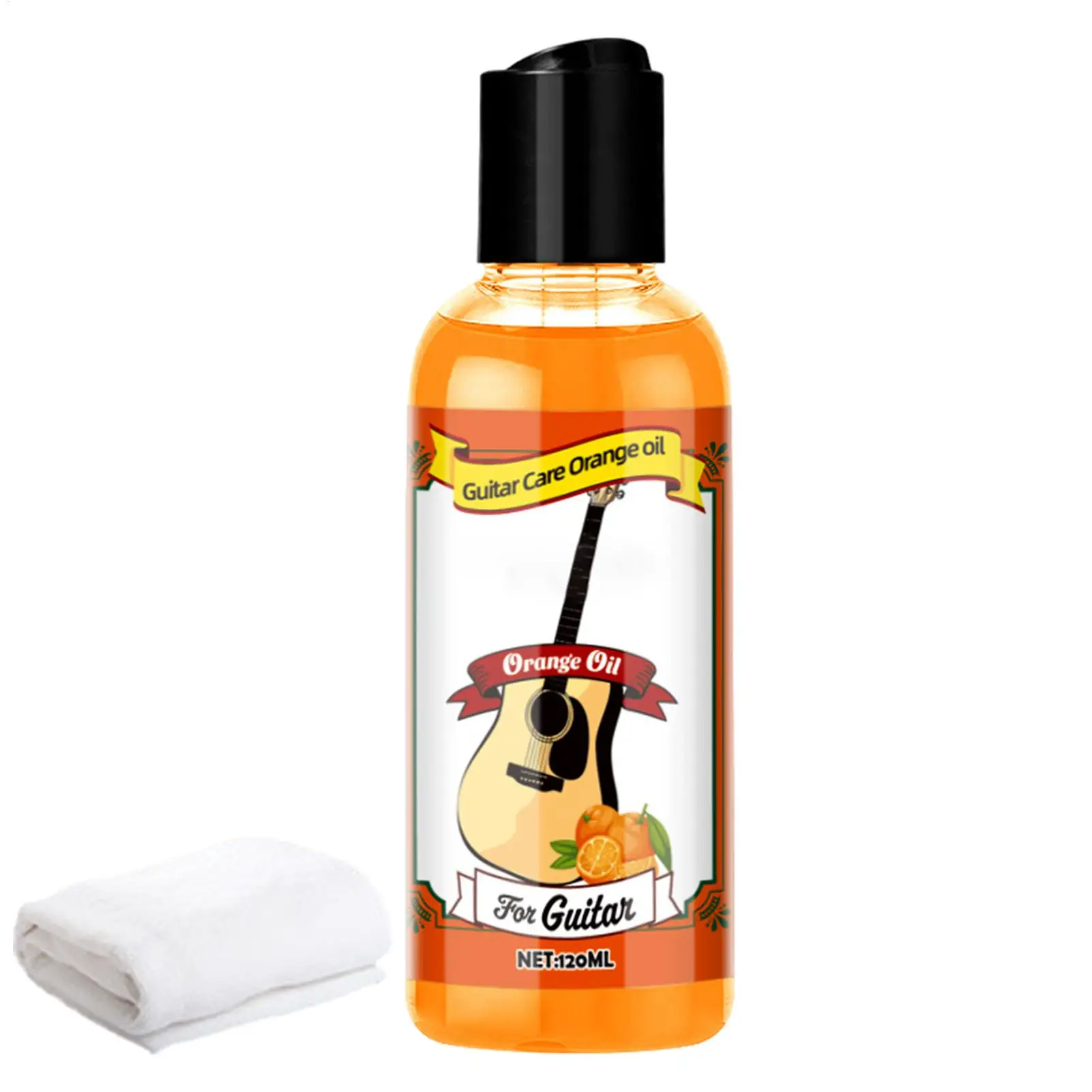 1pc Guitar Care Oil Cleaner Guitar Fretboard Oil Polish Cleaning Kit Portable Guitar Care Oil with Cleaning Cloth Accessories