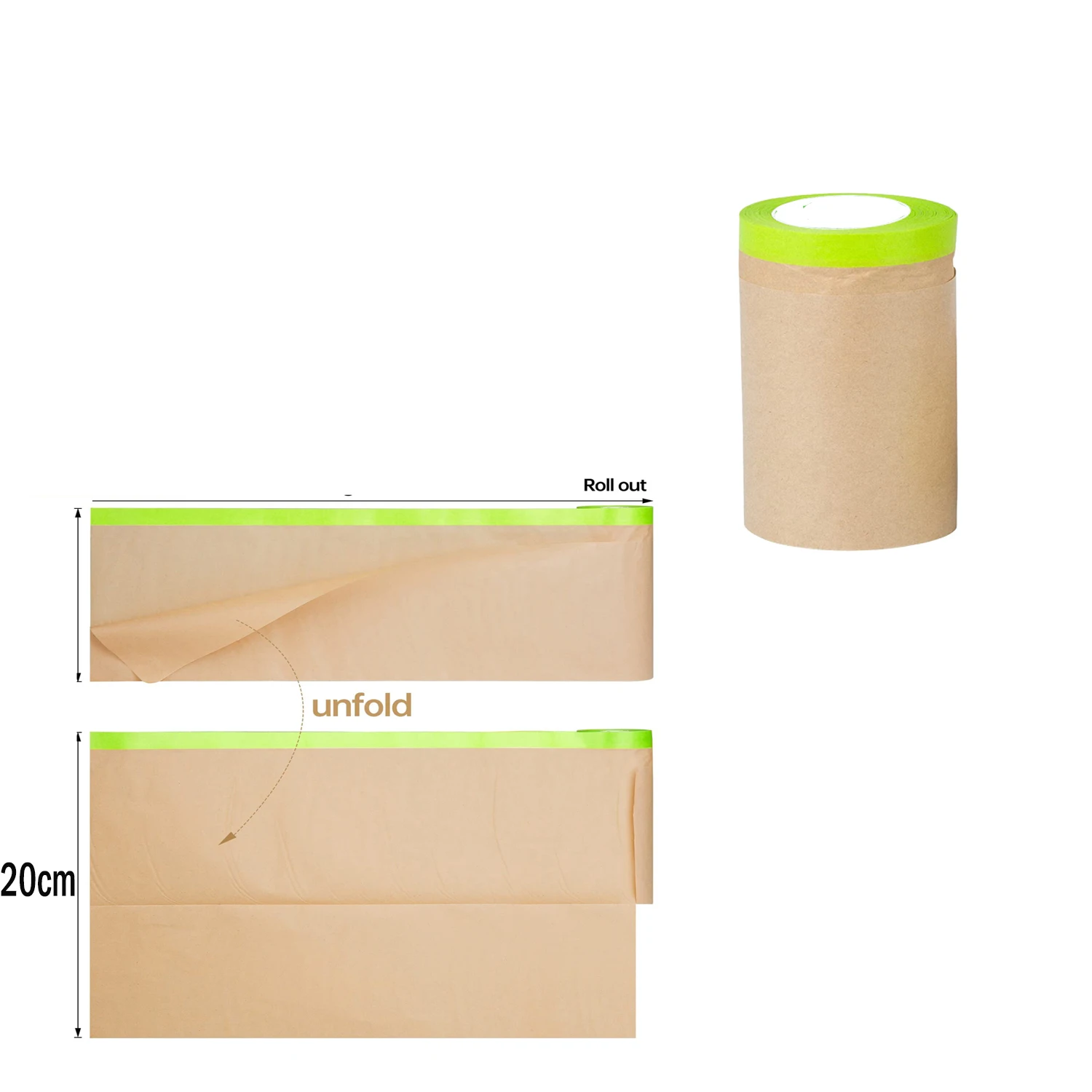 Vorgeklebtes Abdeckpapier für die Wandbehandlung, Abdeckung für Malerei, Sprühmaskierung, Schutzpapier, Auto-Schönheitsfarbe, Abdeckung, Bastelpapier