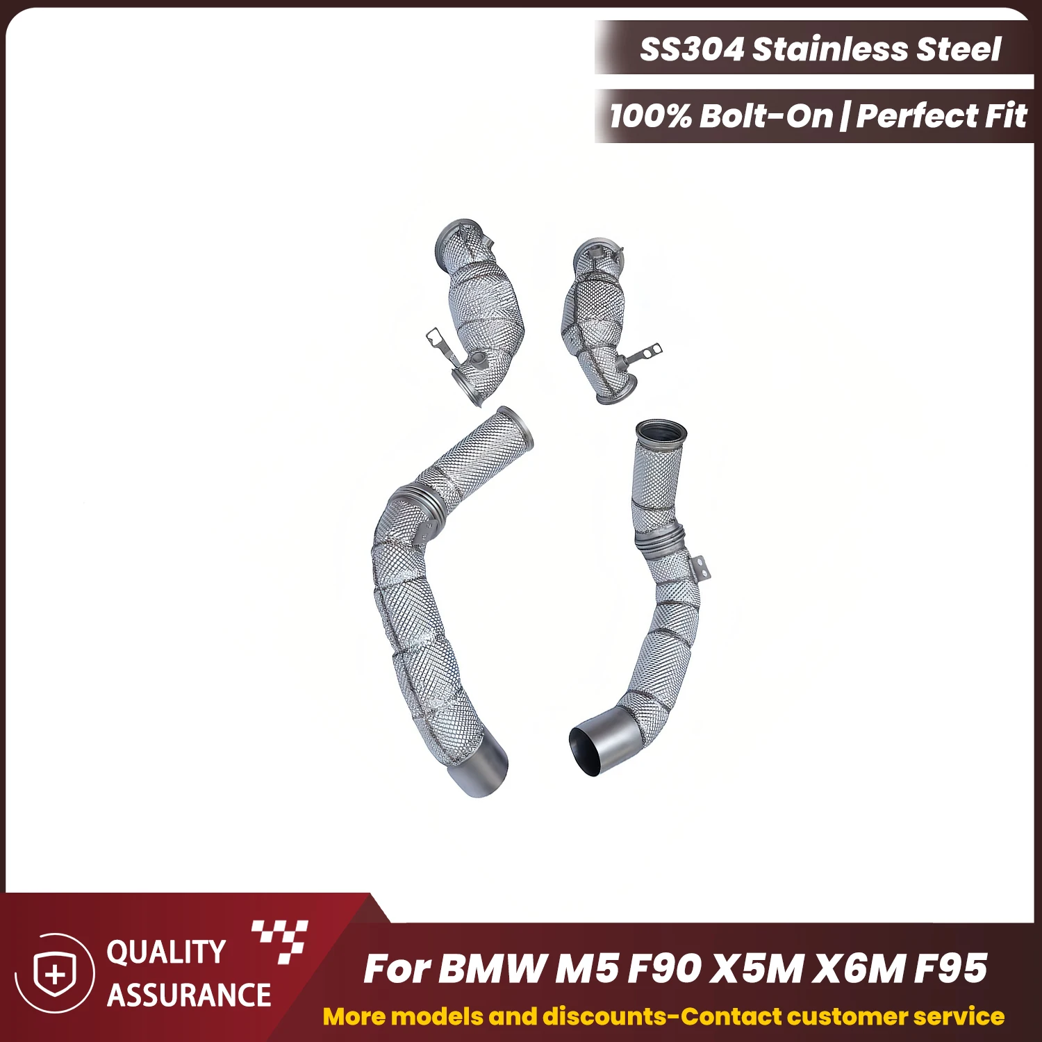 

Catted Downpipe ECCF Stainless Steel for BMW M5 F90 X5M X6M F95 No Drone Plug & Play OEM Warranty Friendly